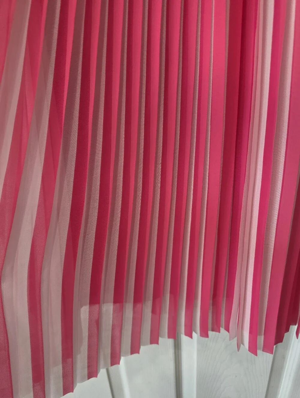 J. Crew Pink and White Pleated Skirt Size 12